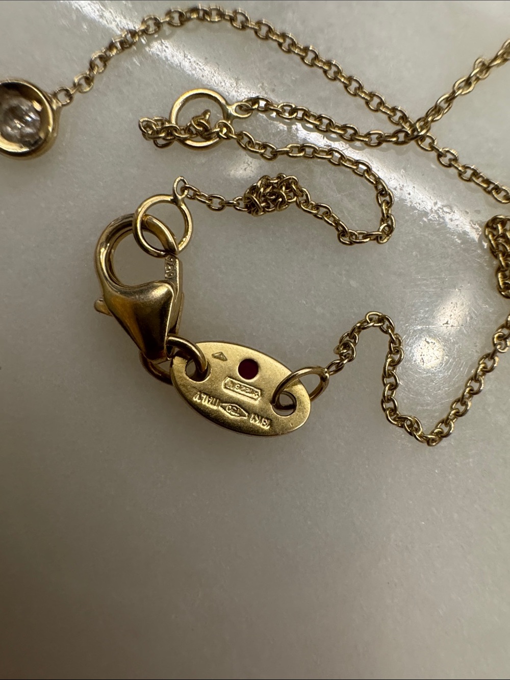 Roberto Coin 18k YG Five Diamond Necklace - Picture 3 of 4